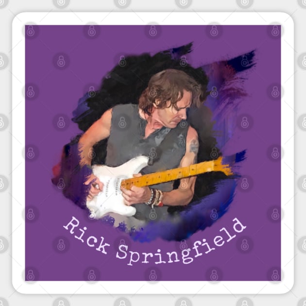 Rick Springfield with Guitar Sticker by Neicey